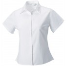 Kurzärmelige klassische Twill-Bluse Veredelung silber