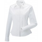 Langärmelige klassische Twill-Bluse Veredelung silber